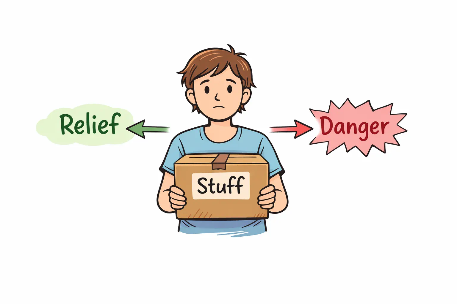 Optional illustration: person holding a box